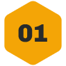 Le chiffre 1 dans un hexagone jaune