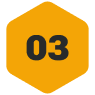 Le chiffre 3 dans un hexagone jaune